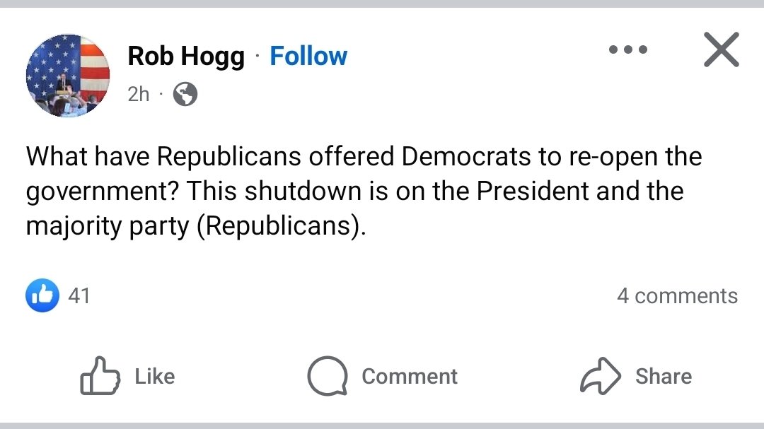 From a former Iowa state senator who ran for US Senate in the 2016 primary. 

I gotta say, it's refreshing to see Dems just openly admitting that their Senate caucus is holding the whole federal government hostage until they get whatever they want. #GovernmentShutdown2025