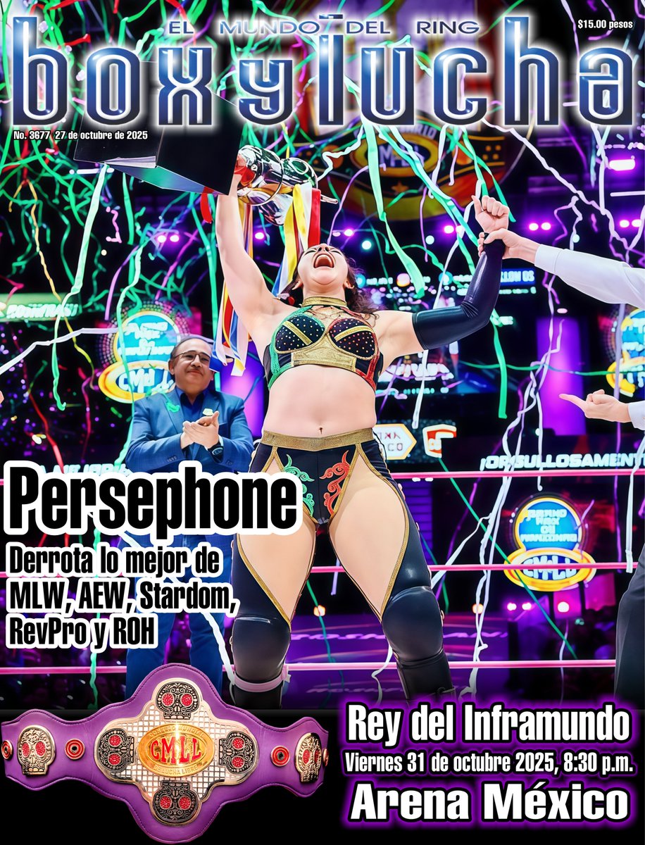 📲💻BOX Y LUCHA digital #3677
💳$60 pesos un mes - 💳$499 pesos un año
Puedes pagar en OXXO, por transferencia electrónica o PAYPAL.
🚨Con tu suscripción anual, gratis los números 186-A y 187-A de la Colección Diamante.
boxylucha.com/producto/50-ed…
#Portada