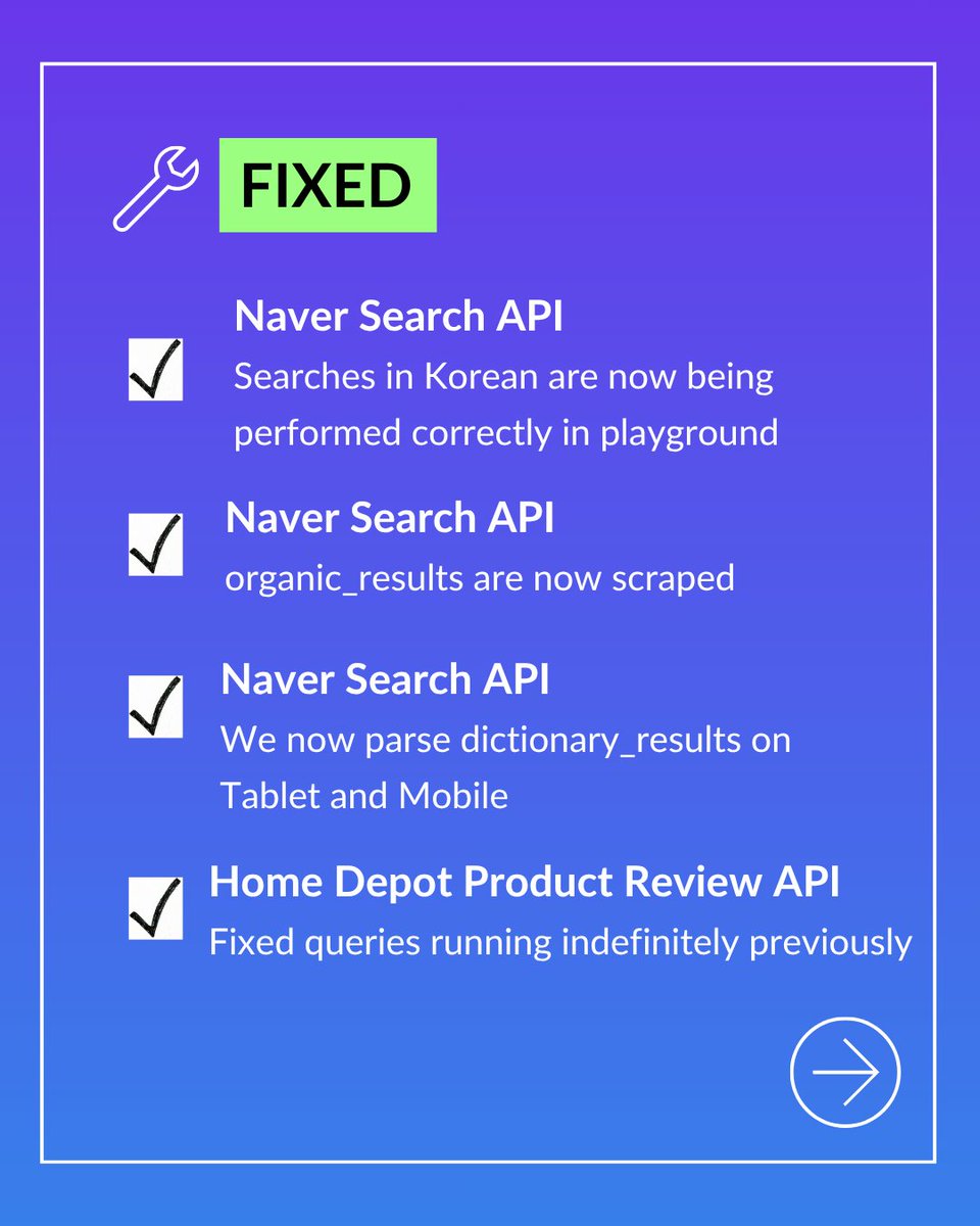 serp_api's tweet image. 🚀 Weekly Updates (Oct 20-26)
This week’s improvements include key fixes across multiple endpoints.
For more details, review our weekly changelog blog post:
serpapi.com/blog/serpapi-w…
Check out the full list of updates in the link below 👇
serpapi.com/release-notes...
#SerpApi…