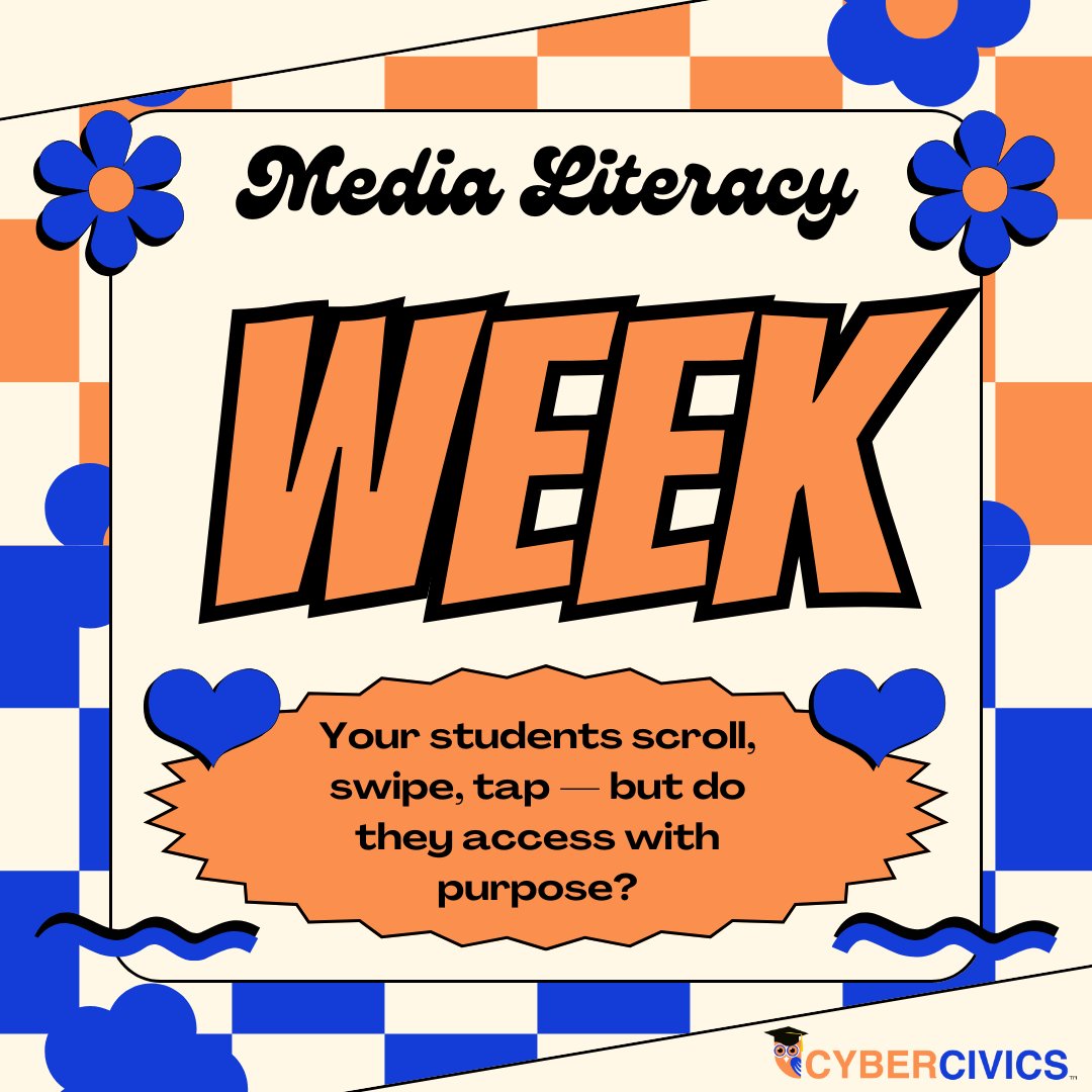 cybercivics's tweet photo. Ready to turn “I found it online” into “I accessed it intentionally”? This week we’re diving into the 5 components of media literacy and showing how your classroom can level up.
https://t.co/XBRdxz2TVp
#MediaLiteracyWeek #AccessTheMedia #CyberCivics #DigitalCitizenship https://t.co/5qlg25zI60