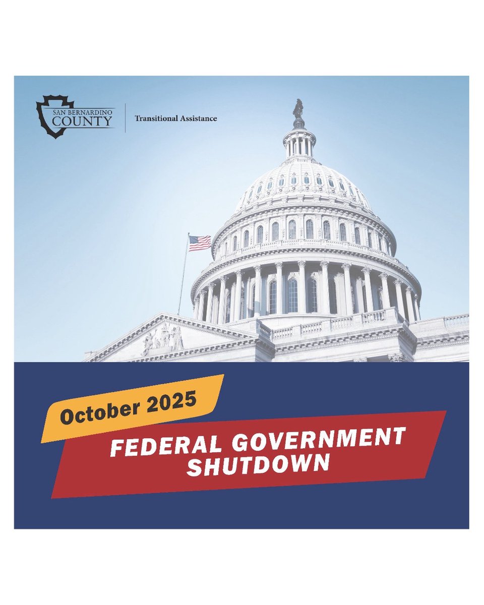 sbcdbh's tweet image. Due to the federal government shutdown, CalFresh benefits may not be available in November. 
For more information, please visit the wp.sbcounty.gov/tad. 
Call the Customer Service Center at 877-410-8829 or visit your local Transitional Assistance Department.