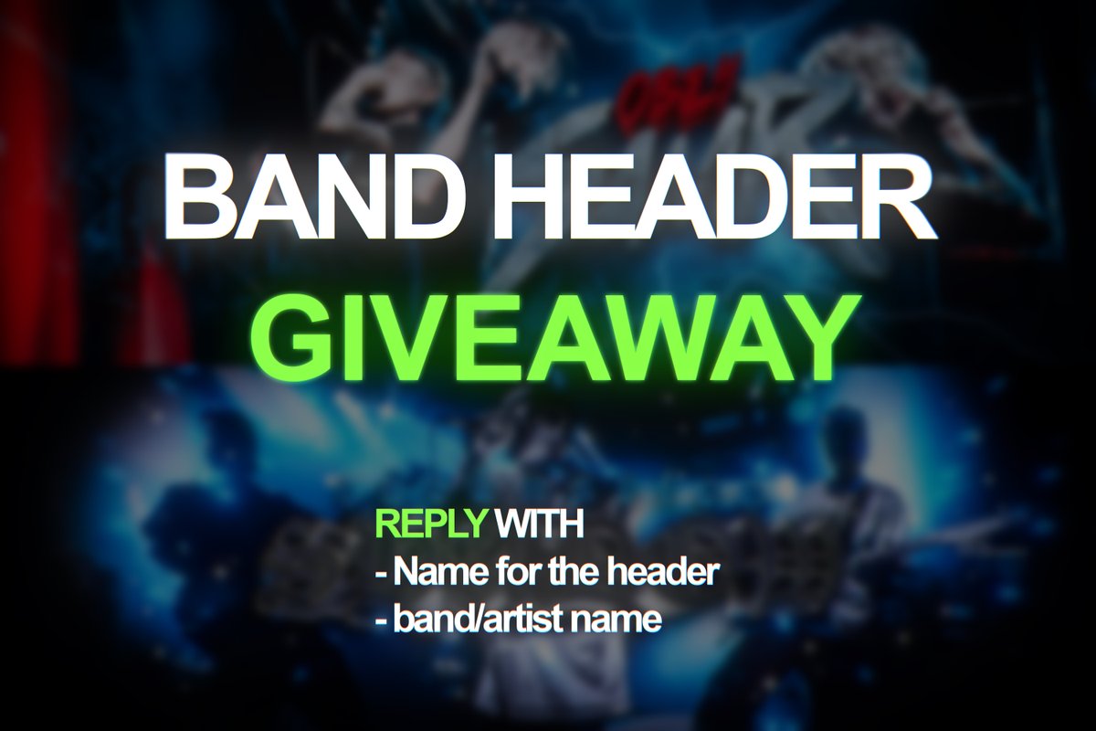 been having the itch to make a band header... so, I will give one away!

leave a reply with what name you'd want on a header and what band/artist you'd want!