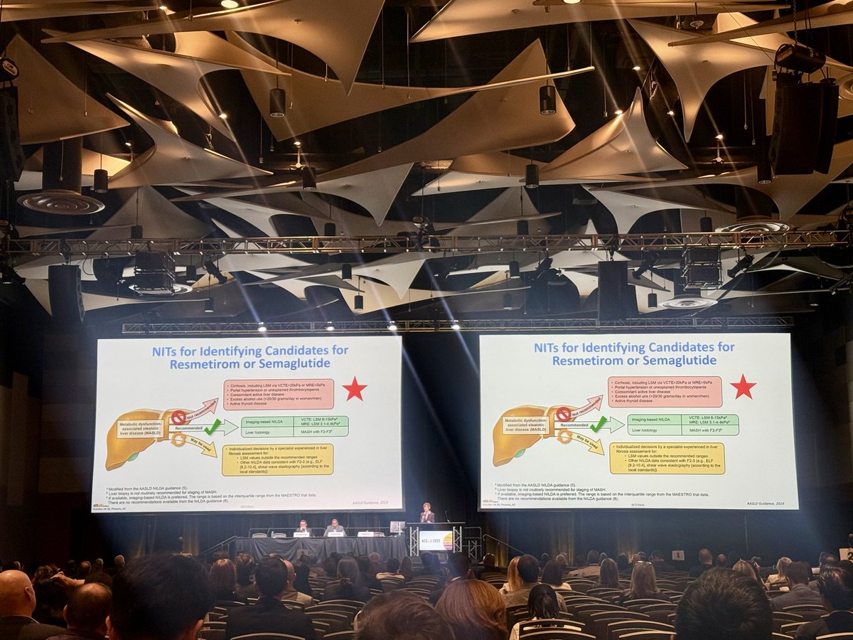 Key takeaways from @NorahTerrault’s excellent #ACG2025 session on MASLD 🧠
✔️Liver biopsy now plays a limited role
✔️Noninvasive tests (FIB-4, SAFE, ELF, VCTE, MRE) guide diagnosis &amp; treatment eligibility
✔️Combine ≥2 NITs for “at-risk” MASH (F2–F3)
 <a href="/AmCollegeGastro/">ACG</a>