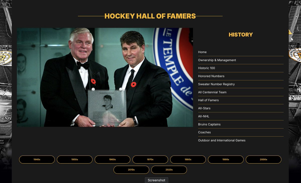 mikecommito's tweet image. The @NHLBruins just launched a history website and it's fantastic. With everything from the history of the spoked B to registries for Hall of Famers and jersey numbers, it has everything to get your Bruins history fix. I wish it was around when I was writing Bruins 365, but I'm…