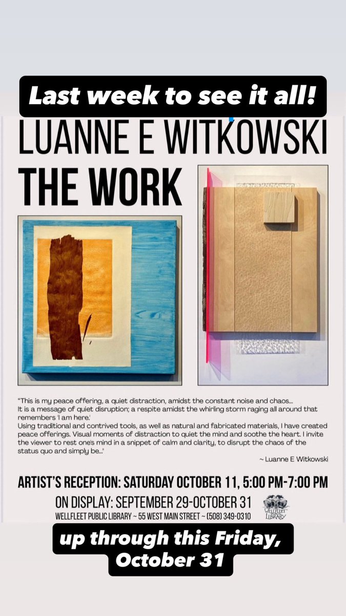 if you’re out on the outer cape this week… come through Wellfleet Public Library…