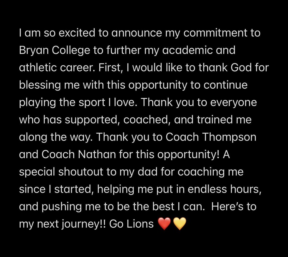 izzywebb2026's tweet photo. So blessed for this exciting journey!
Go Lions 🦁
@BCLionsSoftball https://t.co/3SOTJWGi64
