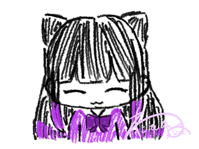 ✨うさねこ16✨ spirit forest 手描きイラスト うさねこ