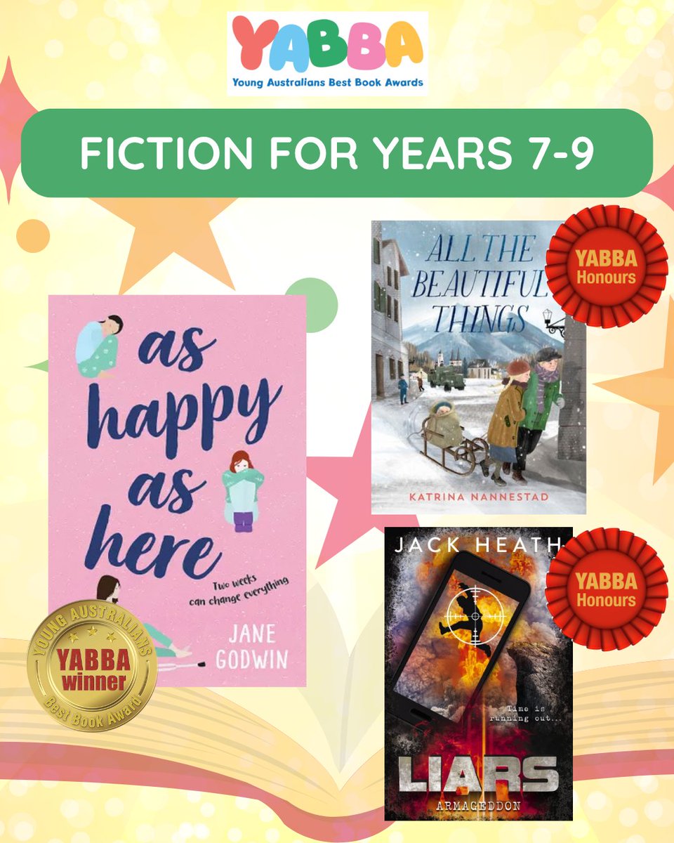 ⭐️Congratulations to the winning books in the 2025 YABBA Awards – Fiction for Years 7-9! Congratulations to the authors and publishers!