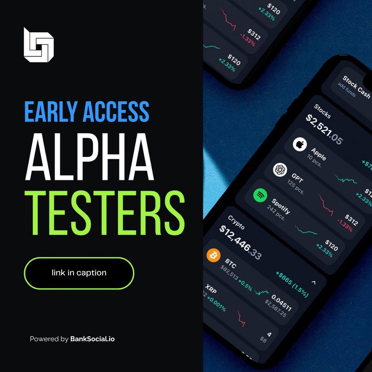 AngelofYHVH's tweet photo. I will be one of the Alpha testers for BankSocial Stocks

@BANKSOCIALio BSL https://t.co/lD03h5gvn2