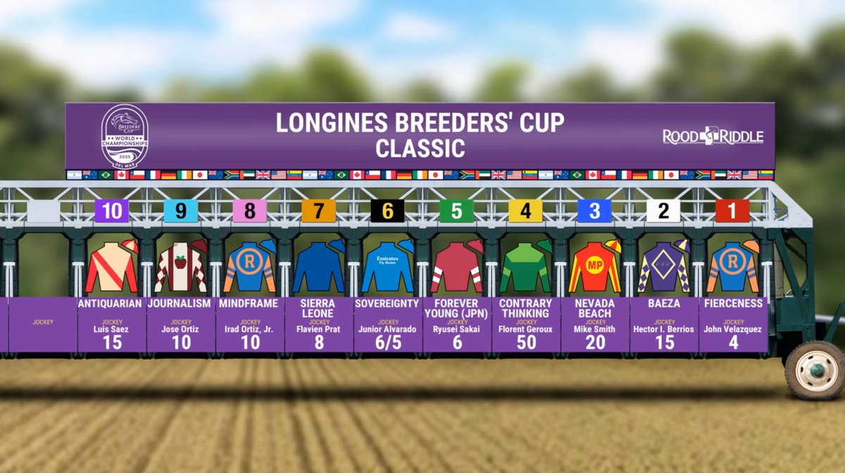 BreedersCup's tweet image. It's going to be an incredible Classic! 🏆

Here's your @Longines Breeders' Cup Classic field with the morning line odds!