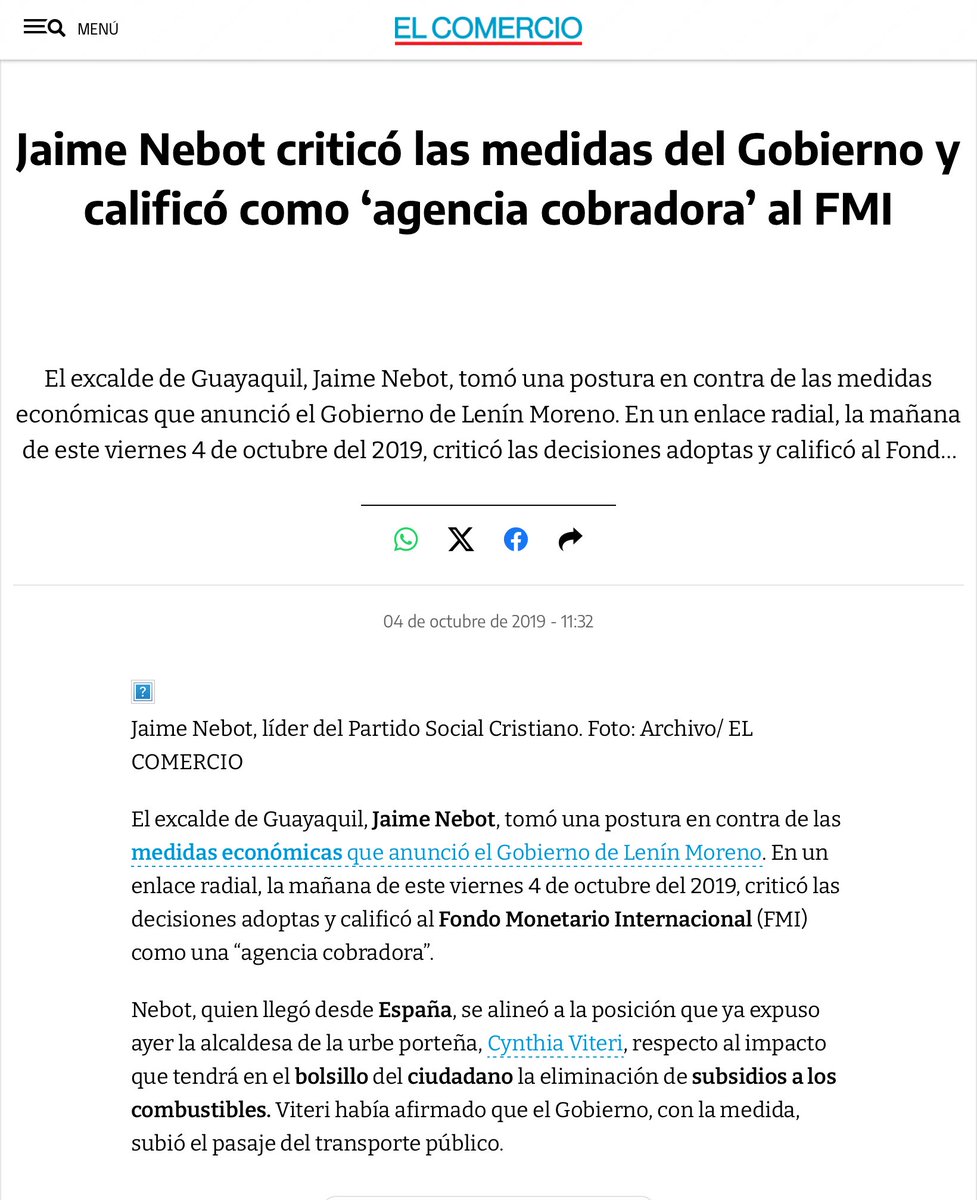 elinformante84's tweet image. 1) @jaimenebotsaadi Se opone a la disminución de #Asambleistas
2) En el paro del 2019 #Nebot se opuso a quitar el subsidio a los combustibles
3) Exigió a @lenin que si quitaba el subsidio, debía suprimir el #IVA, #ISD Y #ARANCELES..
4) #Nebot no quiere una nueva CONSTITUCIÓN…