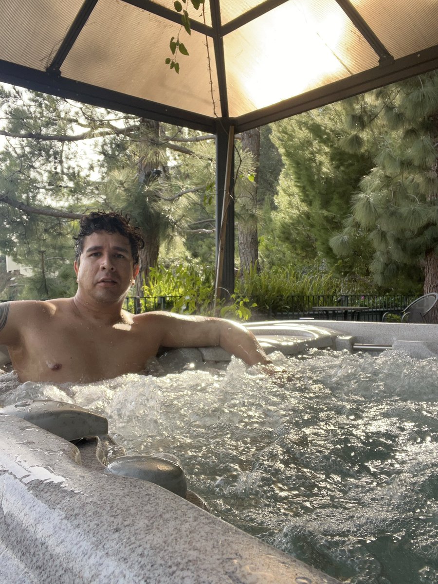 Hot tub bliss — life’s pretty great 😊