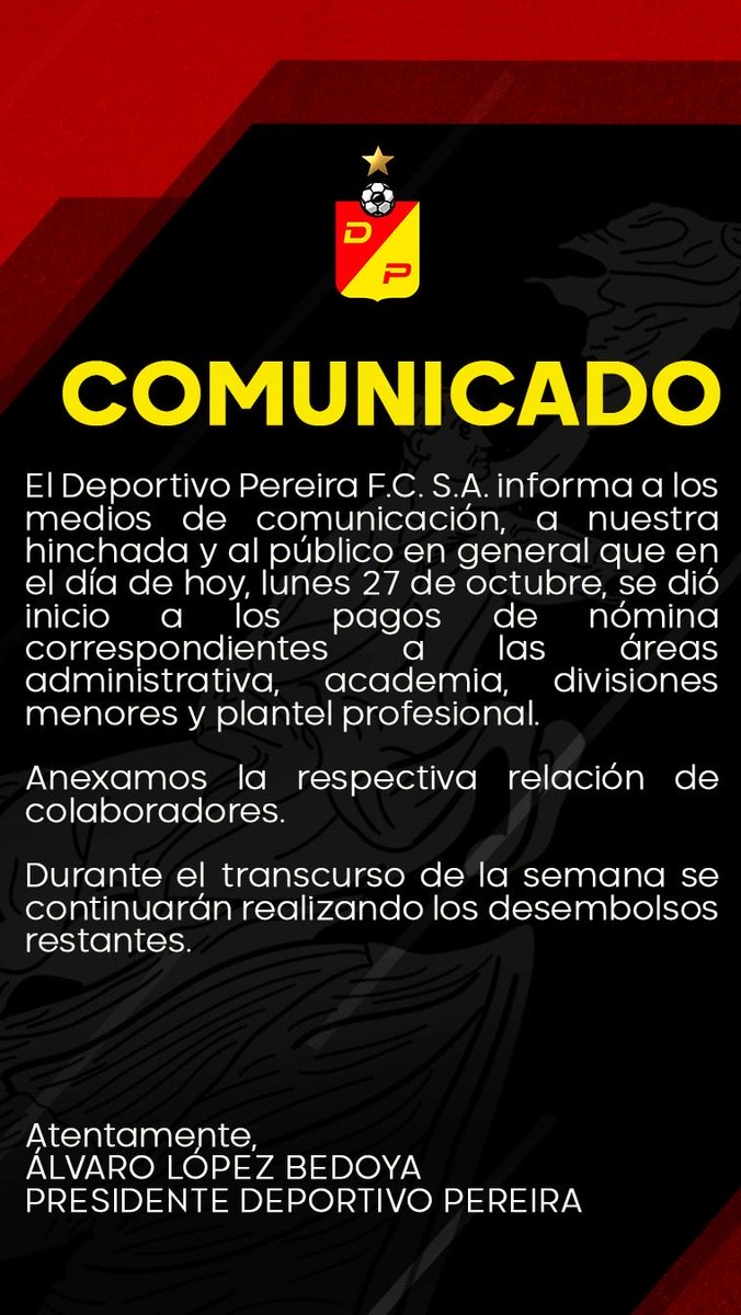 🔴 Comunicado Oficial | 27.10.2025