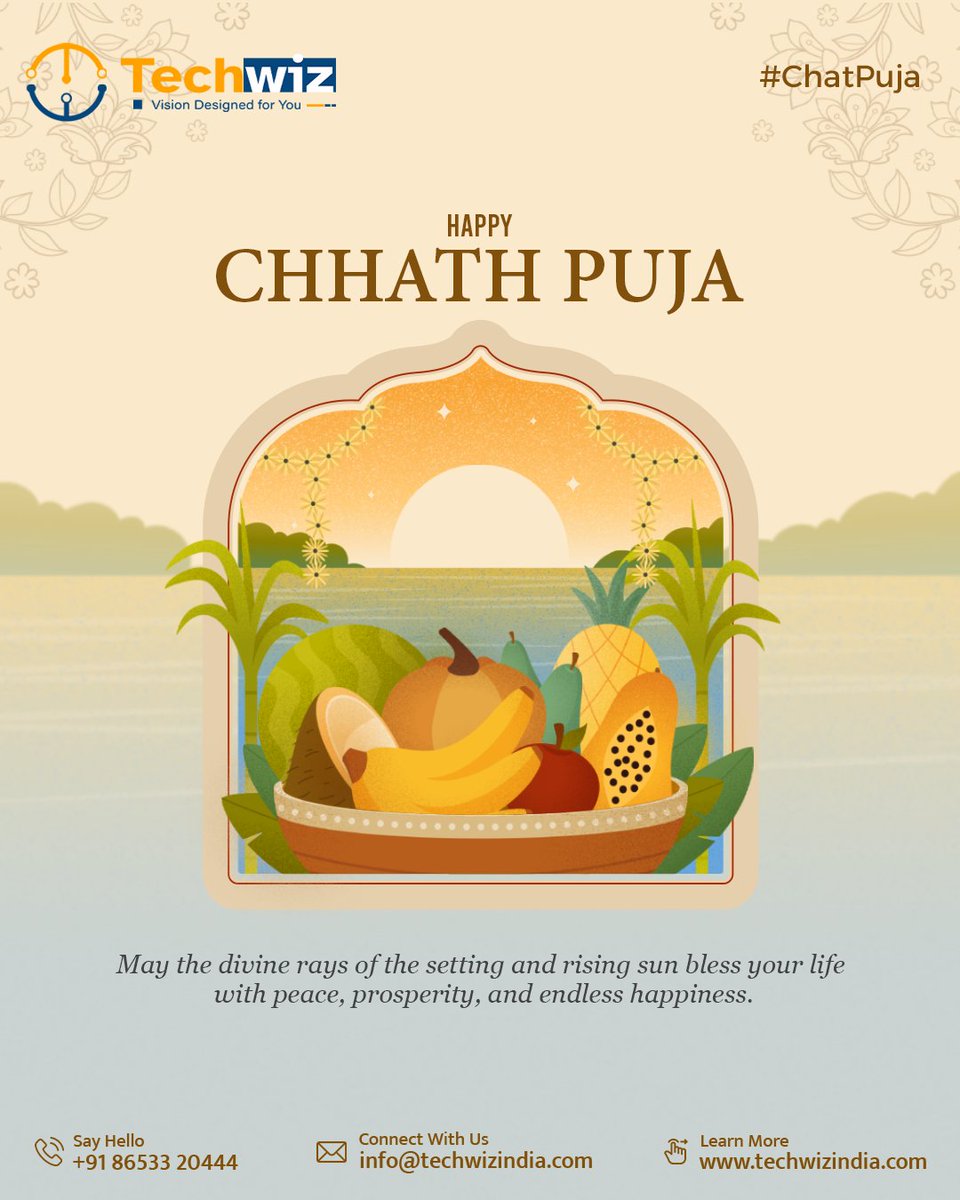 techwizind's tweet image. Happy Chhath Puja!
This Chhath Puja, let’s celebrate the light that guides us and the faith that unites us. 📷
Wishing everyone prosperity, harmony, and happiness!
#ChhathPuja #TogetherWeShine