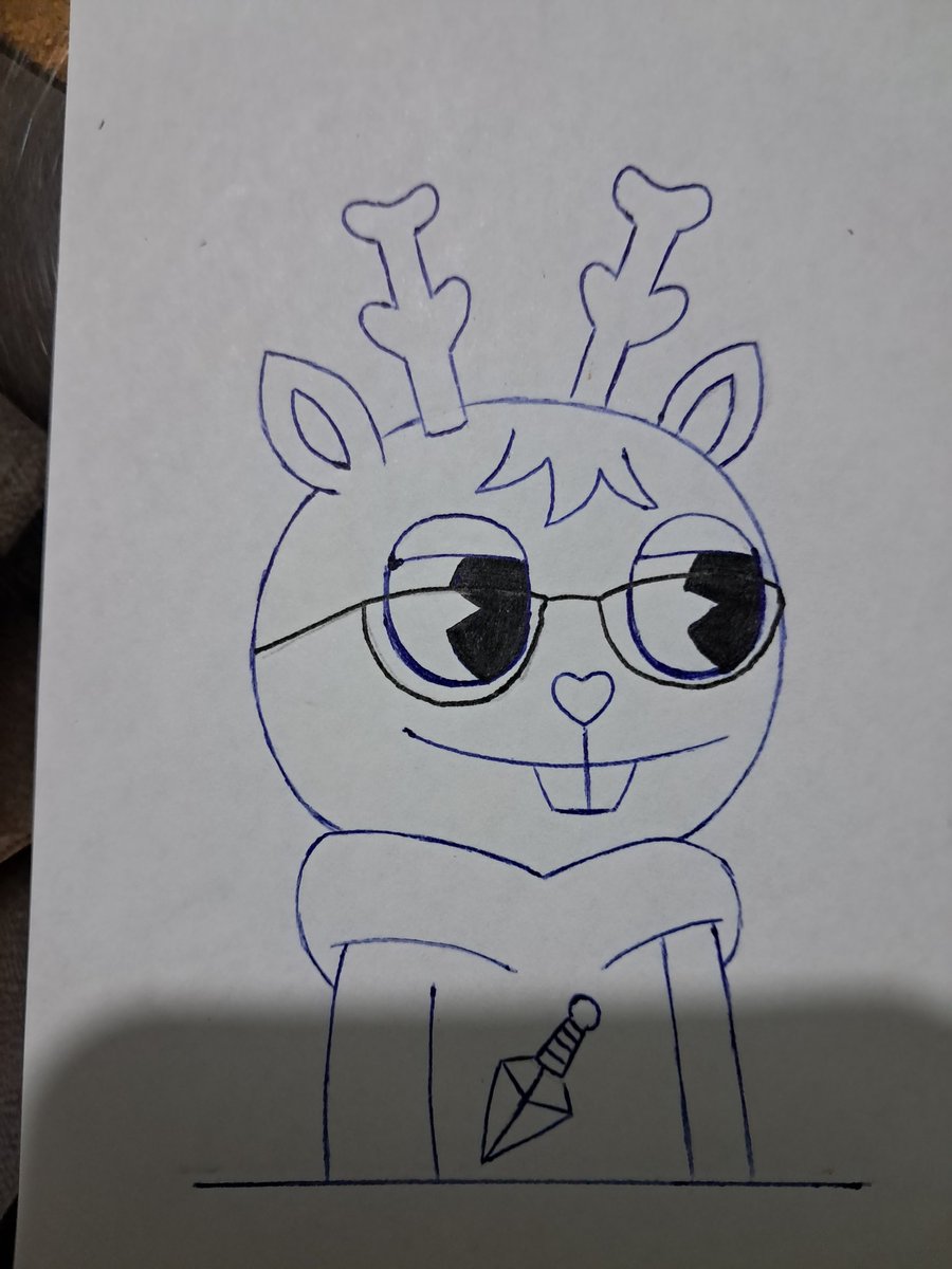 Siguiendo con los fanchilds de HTF, les presento al hijo de mi OC, Davinci el ciervo otaku. #happytreefriends #htfOC #Inktober