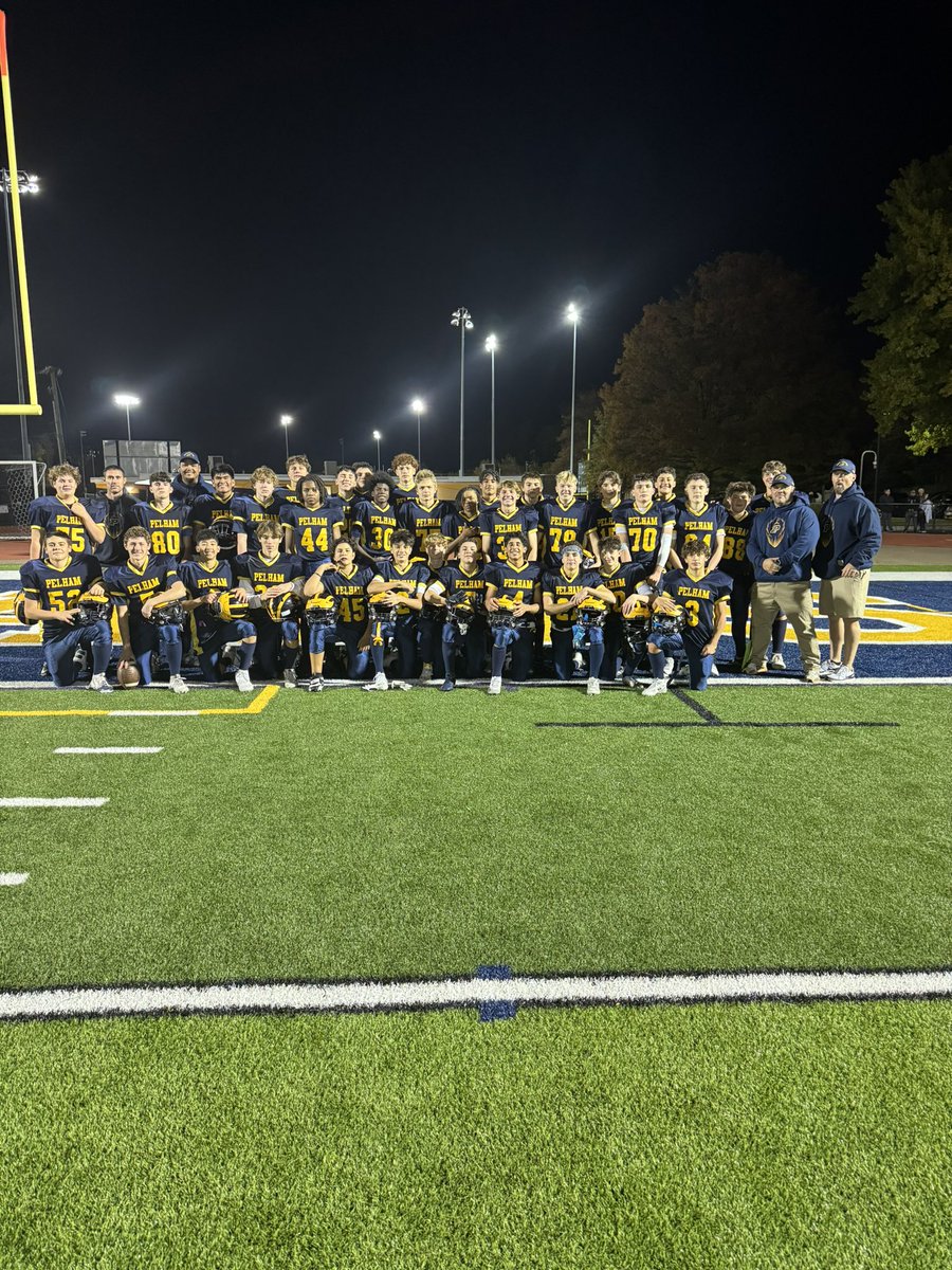 Congratulations to our JV squad on a perfect 8-0 season!
Pelham Football went undefeated across every level this week. 3/4, 5/6, 7/8, JV, and Varsity all brought home wins.