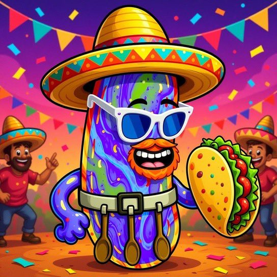 matyi4777's tweet image. 🌮🥳 Happy Taco Day, pickles lovers! 🥒🎉
Even Pickles knows the best way to celebrate is with a sombrero and a giant taco in hand! Who’s hungry? 😆🌮

#Pickles #TacoDay #FiestaVibes 
@r1car_p3r @Pickles_NFT