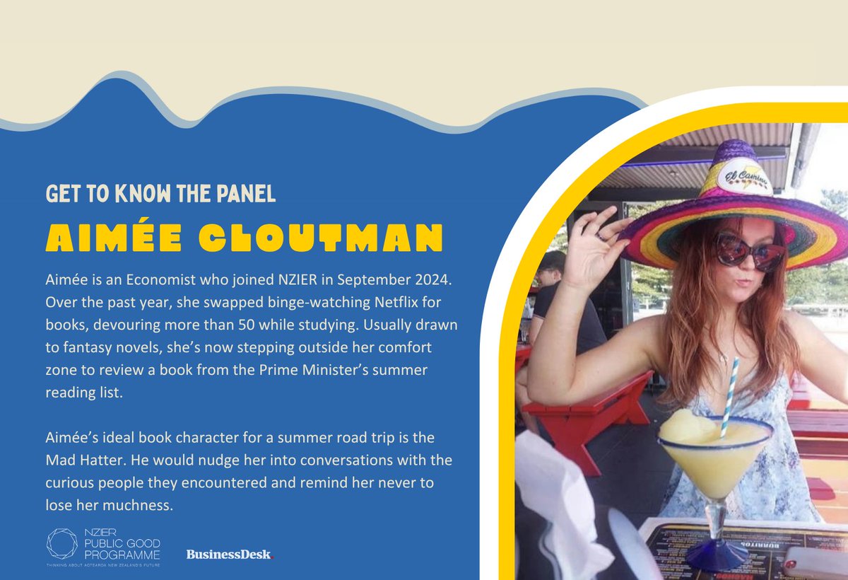 Introducing another brilliant voice on this year’s panel for the 2025 Summer Reading List for the Prime Minister: Aimée Cloutman, Economist at NZIER. 

Register here: ap1.hubs.ly/y0lZGl0