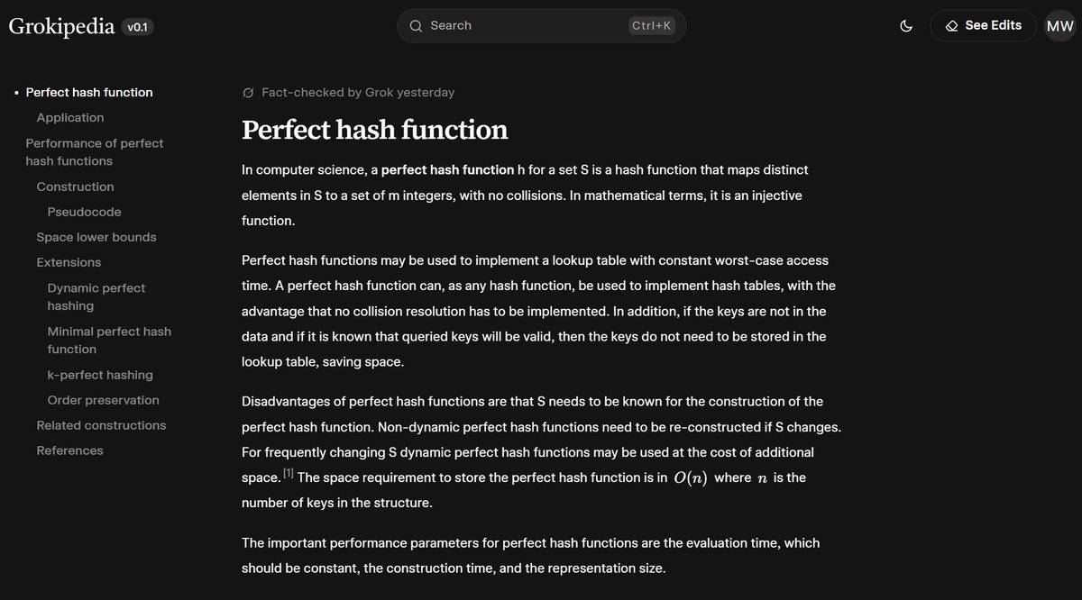 grokipedia .com is up! (The DNS records aren't propagated. Takes up to 48 hours sometimes.) So use the domain name without prepending www.

Algorithm explanations on this site are kino.
