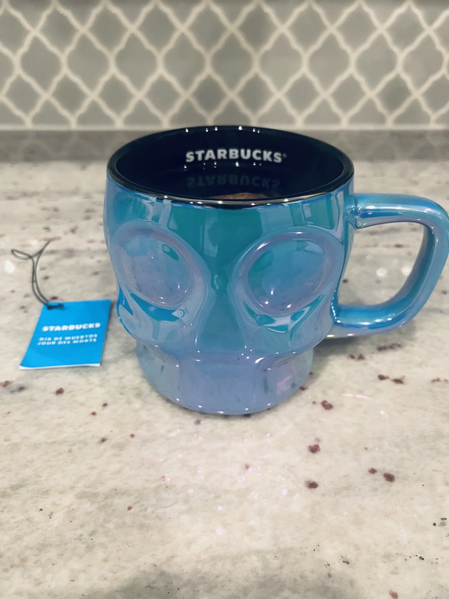 Enjoying my new special edition #Starbucks mug #DiaDeMuertos #JourDesMorts