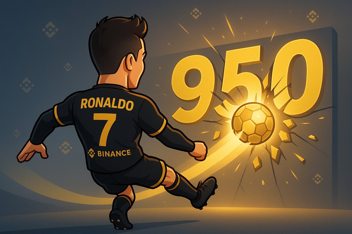 950 goals.
1 legend.
1 unstoppable community.
<a href="/Cristiano/">Cristiano Ronaldo</a>  x <a href="/binance/">Binance</a>  = greatness
Ready for #7heSelection 🐐
#CR7