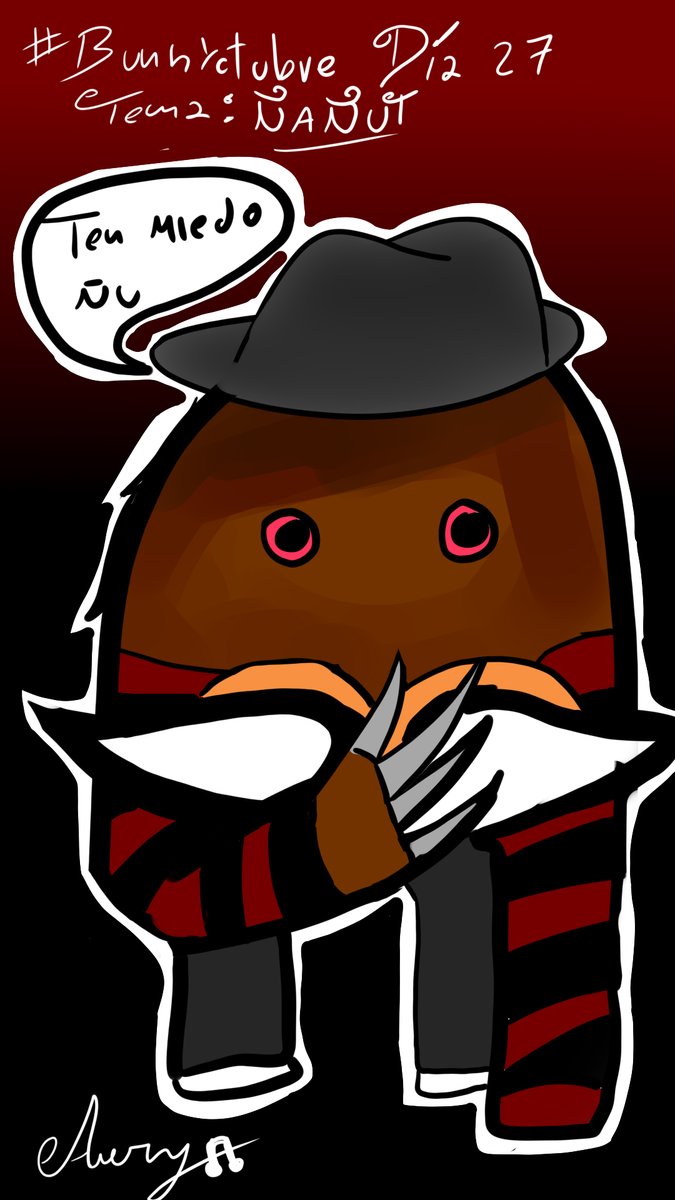 Bunnyctubre Día 27 Tema: Ñañut
#Bunnythepyoms
<a href="/BlastyBunny/">BunnyBlasty 🐇💀 - Horror vtuber</a>
ya lo ves, ya esta aquí el protagonista la estrella el villano de la nueva pelicula de pesadilla en la ñut street
