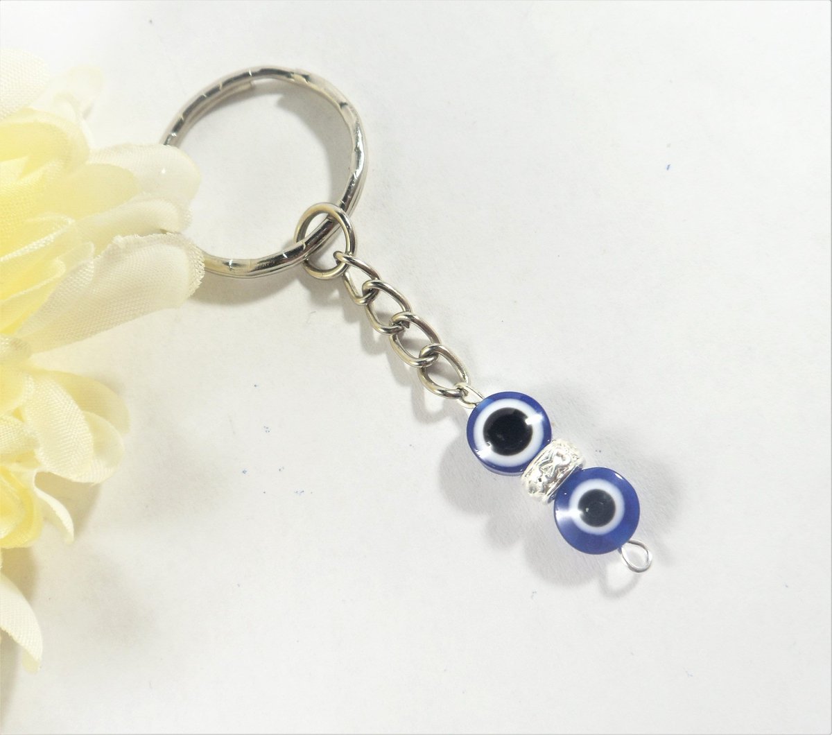 Evil Eye Keychain, Blue Protection New Car Owner Gift tuppu.net/5e123deb #EtsySeller #SantaFe #EtsyShop #NewMexico #EvilEyeKeyChain