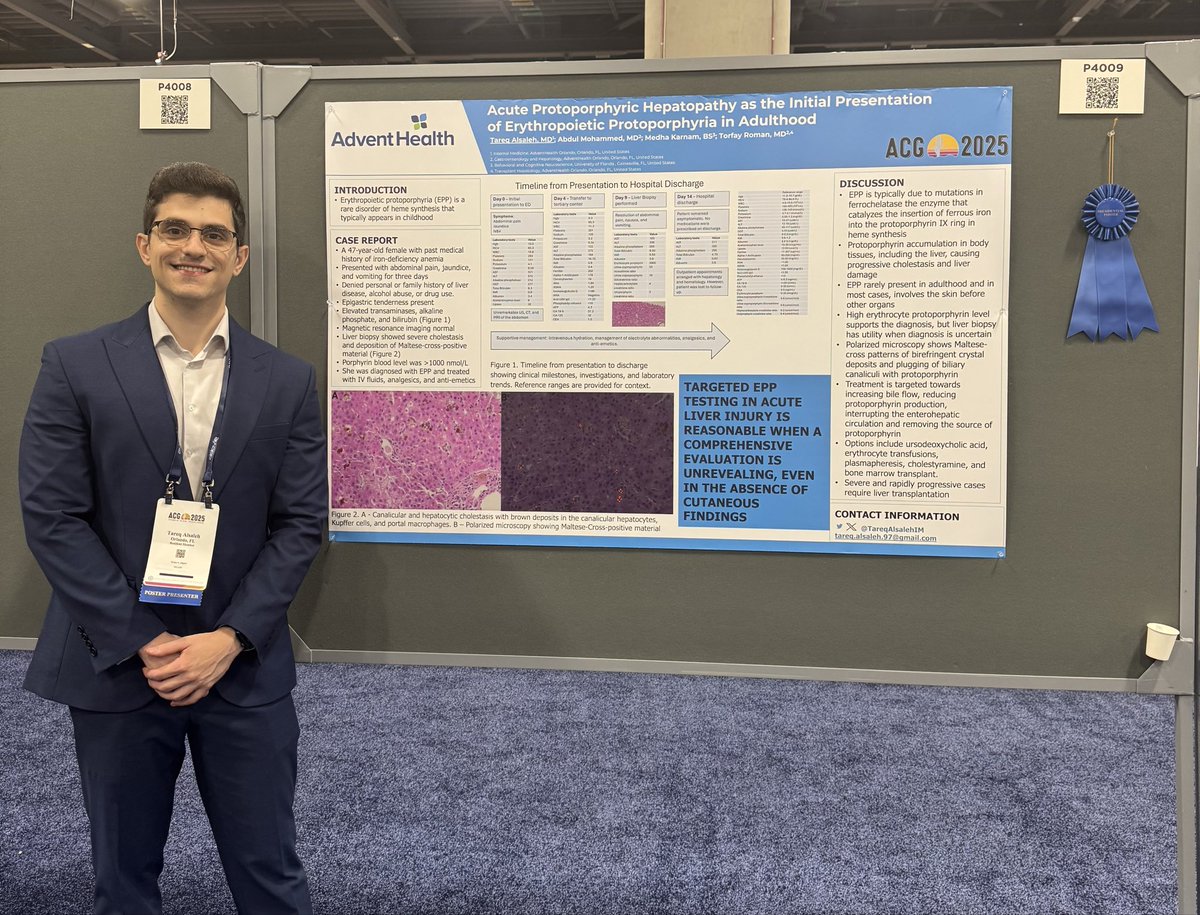 What an incredible day at #ACG2025! 

Thrilled to receive multiple Outstanding Poster Presenter Awards and the Presidential Poster Award! 

Huge thanks to <a href="/AdventHealth/">AdventHealth</a>, my amazing coauthors, and mentors for making this possible! 🙏🎖️