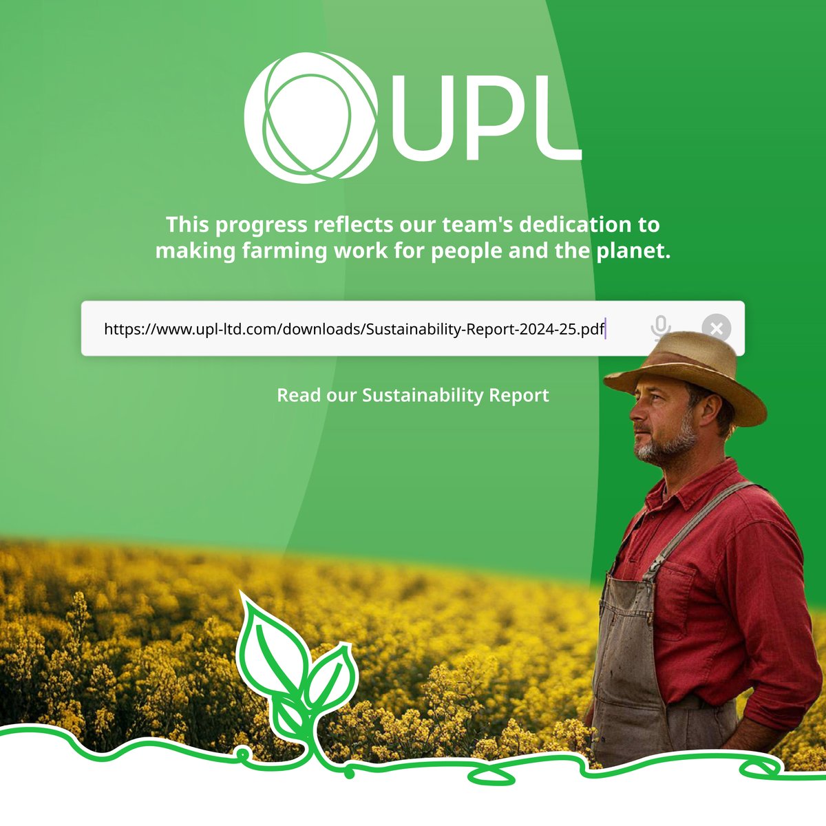 Five years ago, UPL set bold sustainability targets aligned with the UN SDGs.  

Today, we’re proud to share that we’ve exceeded every goal. This progress reflects our unwavering commitment to making farming work for both people and the planet. bit.ly/4oDWaLJ #UPLcorp