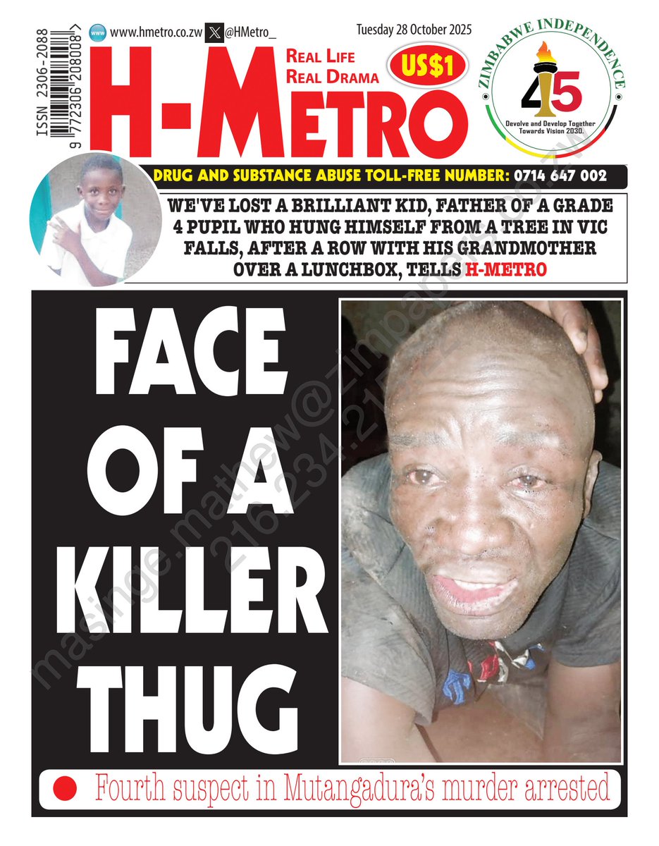 #FRONTPAGE 

FOUR of the seven armed robbers who shot and killed prominent Ruwa businessman Joseph Mutangadura have now been arrested with the latest suspect being nabbed after he was bashed by a mob in Sanyati at the weekend.

heraldonline.co.zw/is-mutangaz-no…