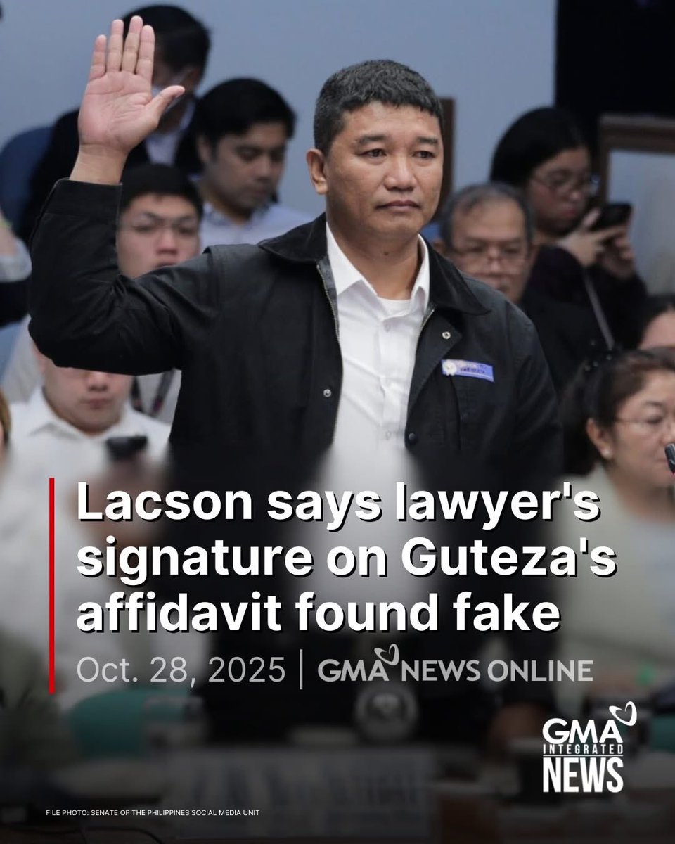 MARCOLETA’S (FAKE) WITNESS?

Senator Ping Lacson on Orly Guteza:

“The Manila RTC Judge in her decision/resolution found Orly Guteza’s affidavit was not notarized by Atty. Petchie Espera by comparing different signature specimens.

Wala na si Guteza sa registered address nya sa