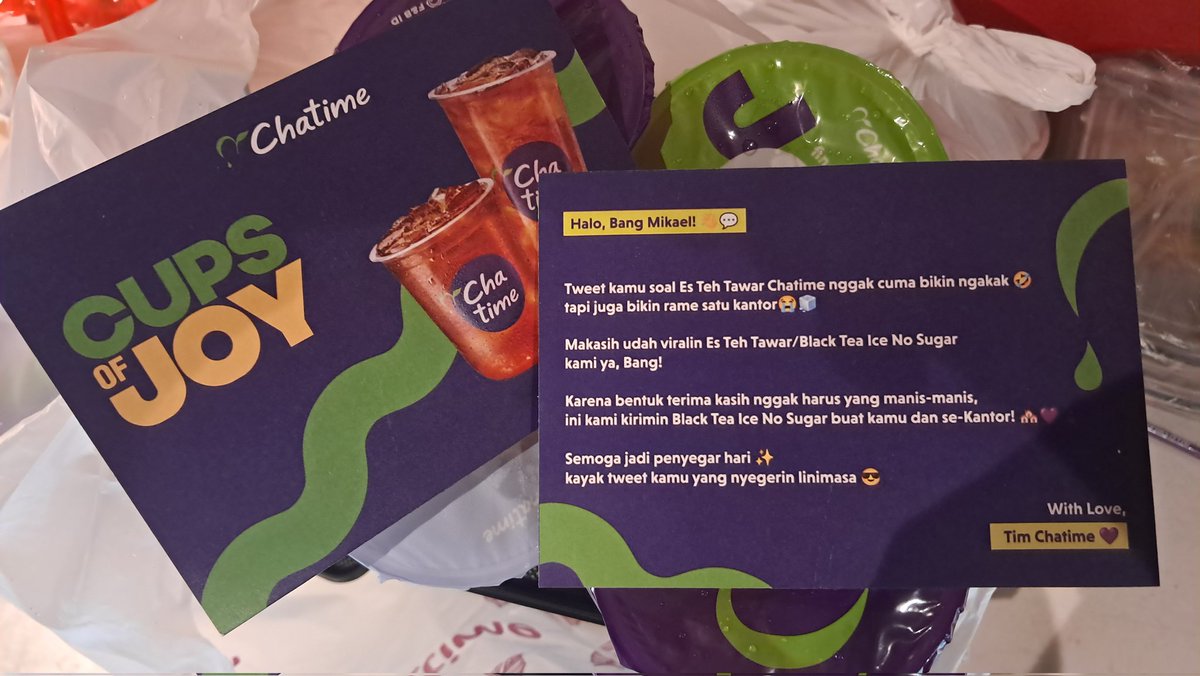 Inget, beli di Chatime bisa pesan tanpa gula 😅.