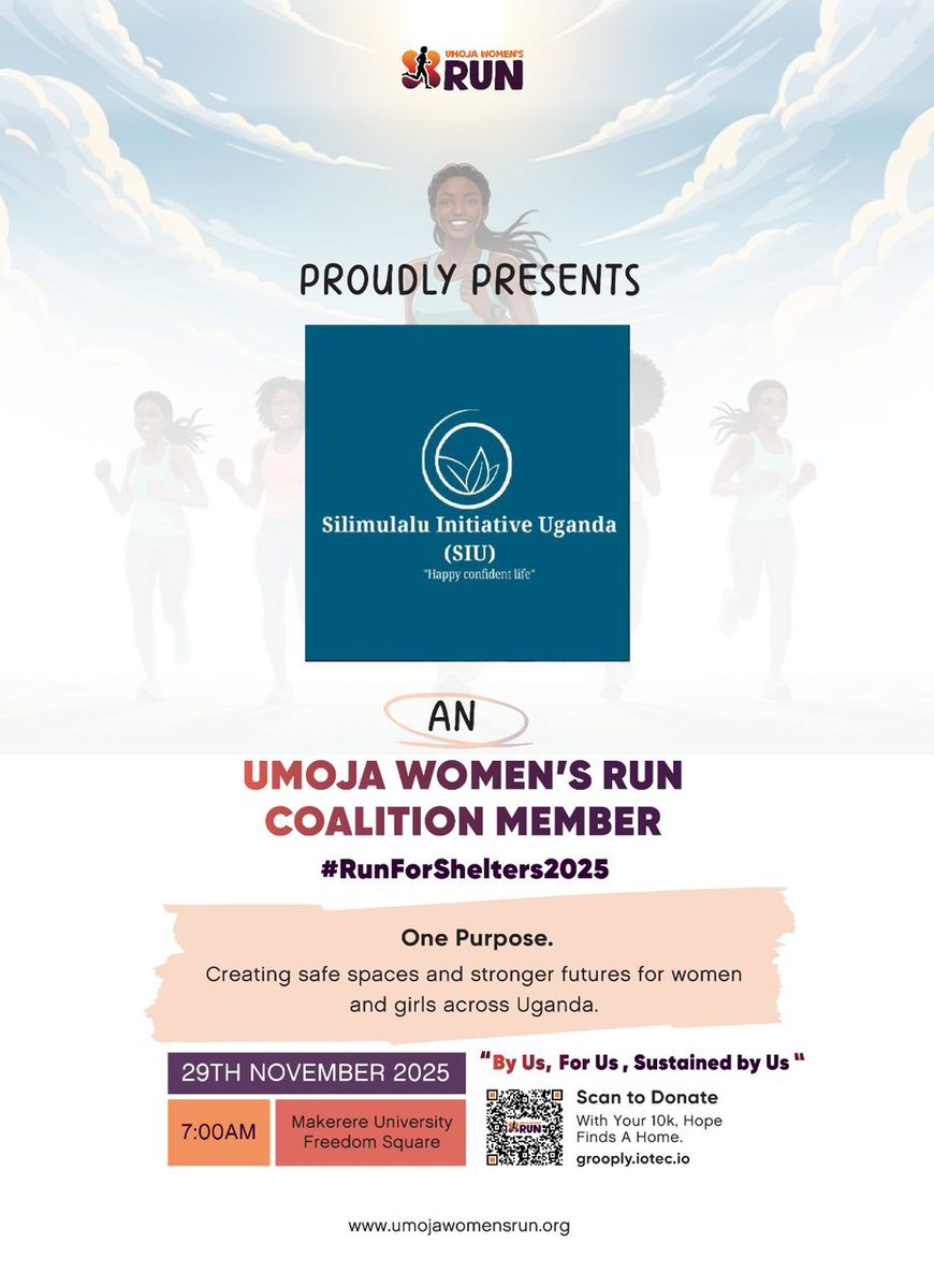 Get ready to lace up and make a difference! We’re thrilled to announce the Silimulalu Initiative Uganda (SIU) as a key Coalition Member for the Umoja Women's Run happening on November 29, 2025, at 7:00 AM, Makerere University Freedom Square!

This empowering initiative, "By Us,