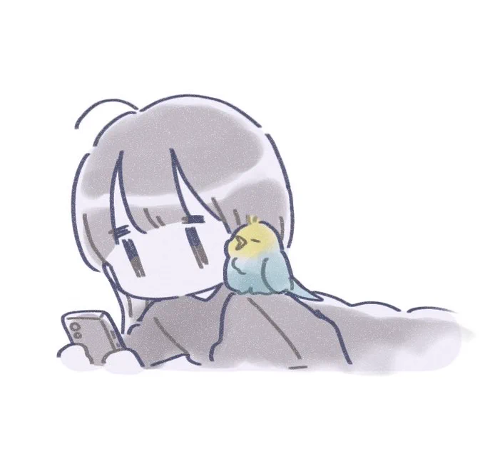 床暖房代わりにされてんなぁって思いながら肩から香ってくるインコ臭を全力で嗅いでる