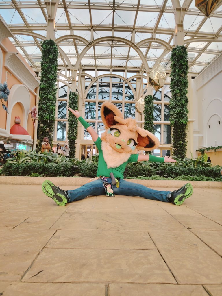 BeanyCutePaws's tweet photo. Posting some other stuff from #CosMeet2025 doing silly cute stuff 💚

#Eevee #BeanyCutePaws #Pokemon #Furry https://t.co/66Db1d56ac