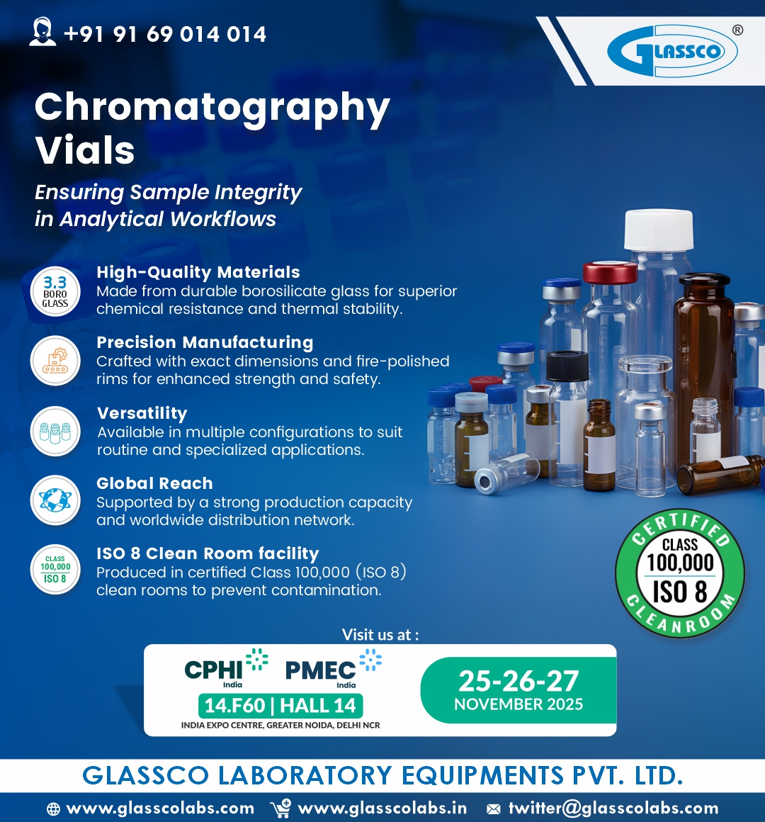 GLASSCOLABS's tweet image. Precision starts with the right vial. 💧
Choose Chromatography Vials designed for accuracy and consistency in every test.
#Chromatography #LabGlassware #AnalyticalChemistry #Glasscolabs #LabSupplies .