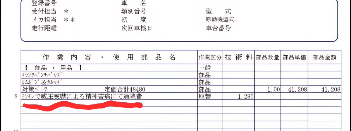 請求書にこの文言が入ってました。
訴えられず済むなら
黙って払います。
#小田オートの請求書は怖い