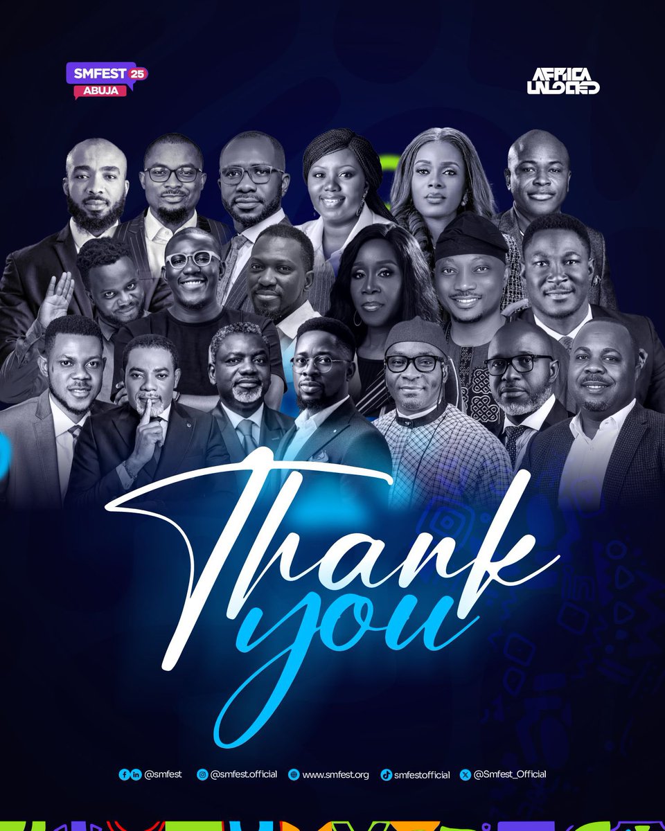 Smfest_Official's tweet photo. From the first light to the final applause, every moment of SMFest Abuja 2025 was powered by you.
Thank you for being part of Africa’s biggest conversation on innovation and growth.
#smfest #smfestAbuja #smfestAbuja2025 #AfricaUnlocked https://t.co/gKYt6V1f1v