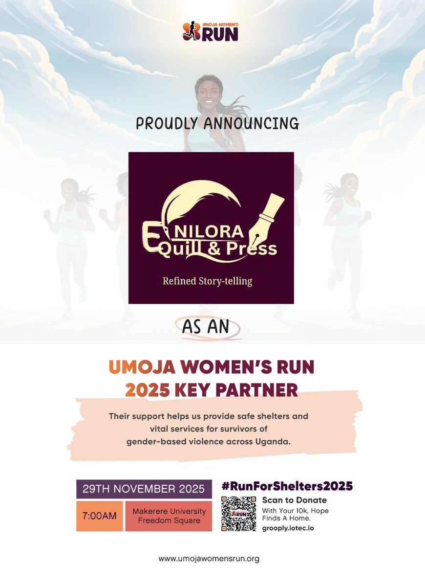 Partnership in Action. Purpose in Motion. We’re thrilled to unveil Enilora Quill &amp; Press as a key Partner Member for the Umoja Women's Run happening on November 29, 2025, at 7:00 AM, Makerere University Freedom Square!

This inspiring initiative, “By Us, For Us, Sustained by Us,”