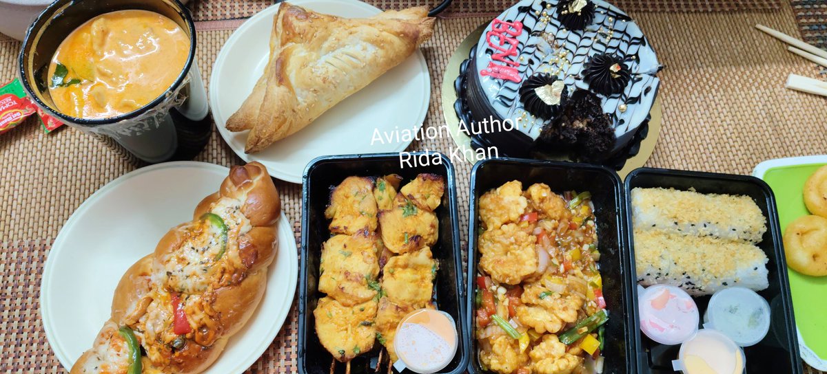 Celebrated my little niece's birthday at home.  With chocolate cake, food brought from restaurant which include: patties, cheese stuffed bread, japanese chicken satay, chicken wings honey chilli garlic sauce, thai red curry with chicken, sushi .
#food #foodie