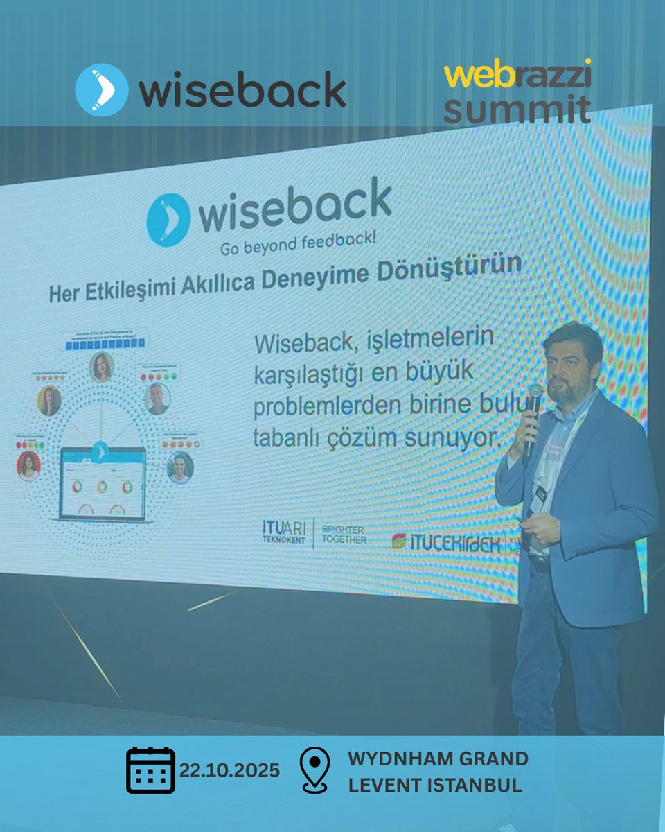 wiseback's tweet image. 🚀 Wiseback olarak Webrazzi Summit 2025’te yer almaktan büyük mutluluk duyduk!
Startup Lounge’daki standımızda birçok yerli ve yabancı ziyaretçiyle buluştuk.
Kurucu ortağımız @HasanGenc, Startup Stage’de Wiseback’in AI tabanlı CX vizyonunu paylaştı. 💙
#WebrazziSummit #AI #CX