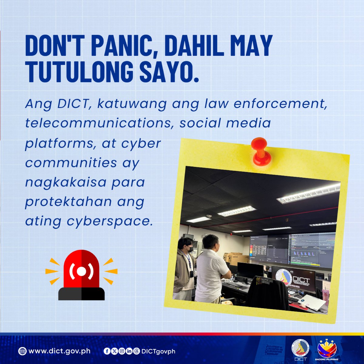 DICTgovph's tweet image. Cybercrime, Walang Takas sa Oplan Cyberdome

Tingnan: facebook.com/share/p/19hYtn…

#DICT #OplanCyberdome #CyberSafePH #DigitalBayanihan #StaySafeOnline #BagongPilipinas