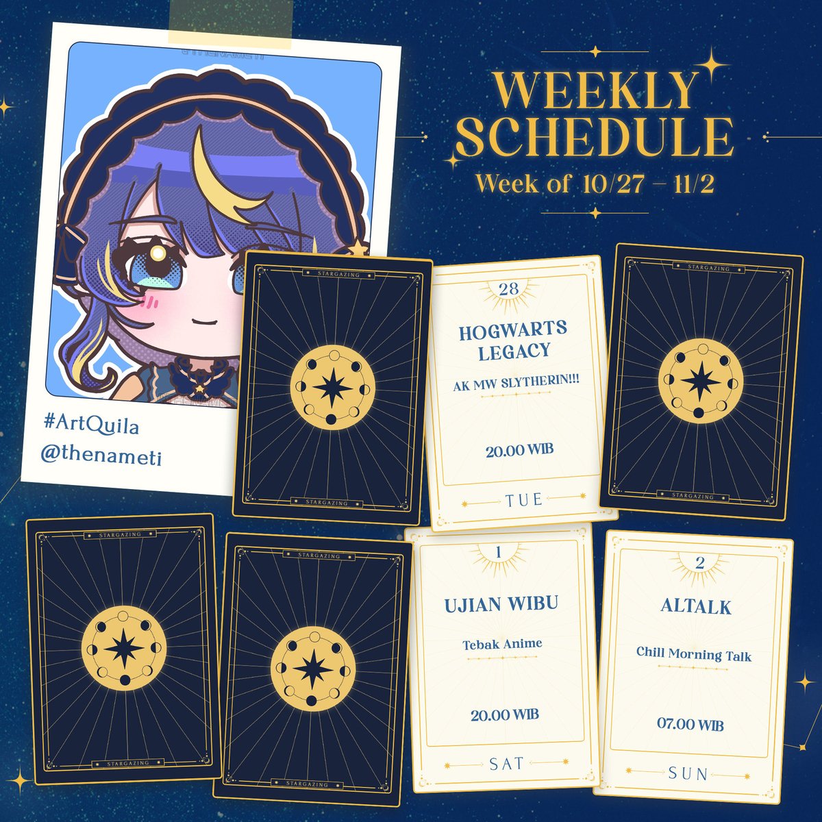 Weekly schedule 10/27 - 11/2
See you on stream!

#AltairAquila