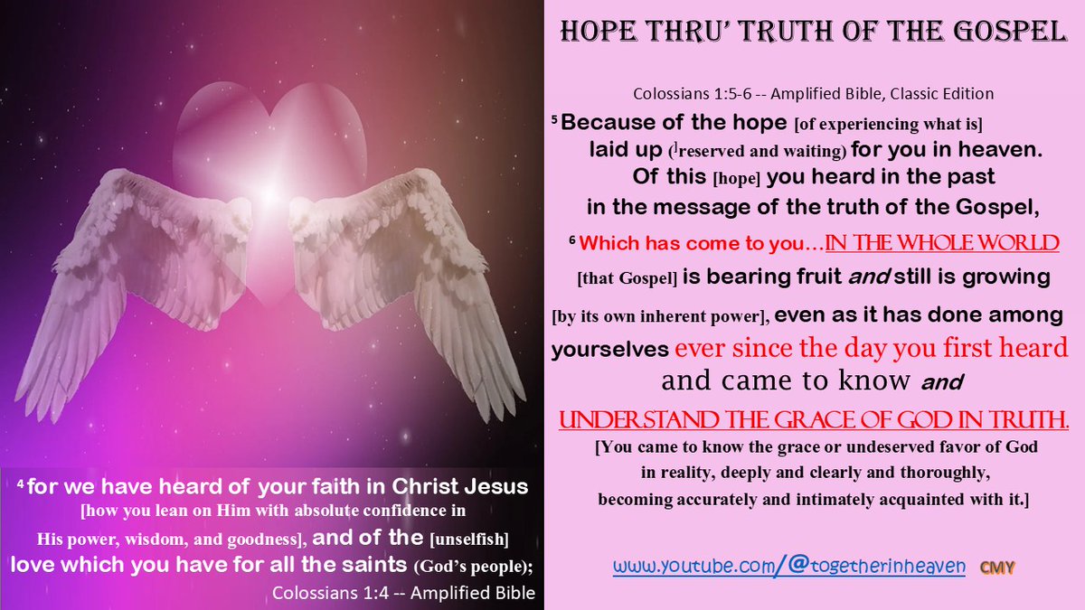 talkingtruth's tweet image. SUNDAY MESSAGE: [posted Monday]

The main characteristic of ‘LOVE &amp;amp; GRACE’, THROUGH FAITH, is ‘HOPE’!

Not ‘false hope’…not a ‘fading hope’…not a ‘temporary hope’ – it’s a ‘LIVING, ETERNAL, HOPE’! ---and THAT HOPE brings us close to each other IN HIS LOVE!

1 Corinthians 15:19