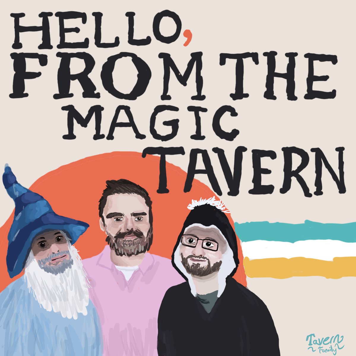 TurkeyLegz's tweet photo. day 27 of #gettinarts2025 for #magictavern
the theme was "Alternative Logo" and I made a completely original new logo for the podcast not based on anything... mhm

#inktober https://t.co/4xlyPZgLDI