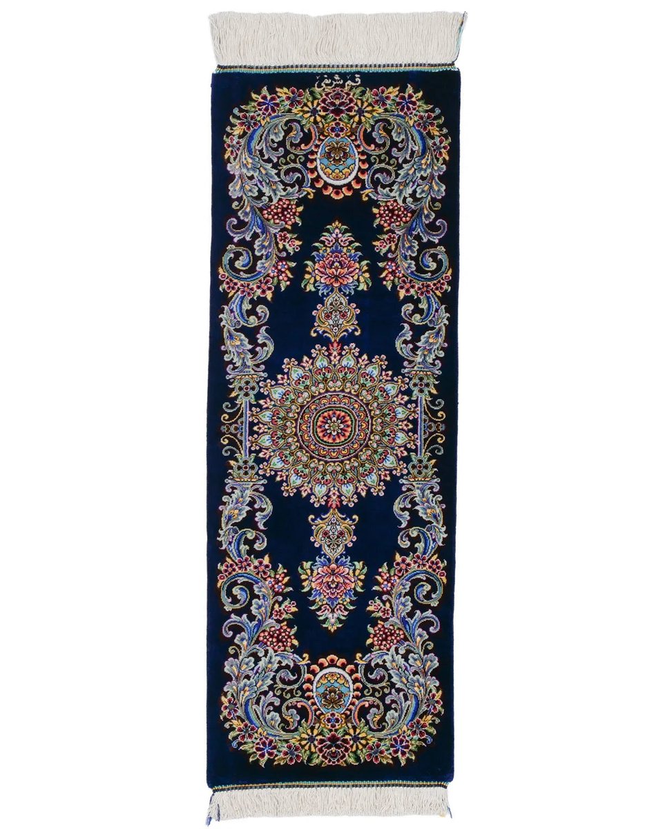 【やすらぎの花回廊】ペルシャ絨毯　シルク手織り　花菱　伝統文様 やすらぎの花回廊】ペルシャ絨毯 シルク手織り 花菱 伝統文様