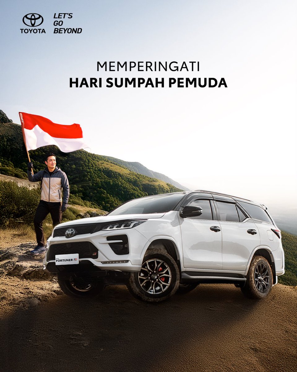 Bersatu kita tangguh, bersama kita lampaui segala tantangan!

Di Hari Sumpah Pemuda ini, mari kita bersama taklukkan tantangan, terus berinovasi, dan melampaui batas yang ada.

Toyota siap menjadi partner mobilitasmu dan membawa semangat Pemuda untuk Let's Go Beyond ke mana pun