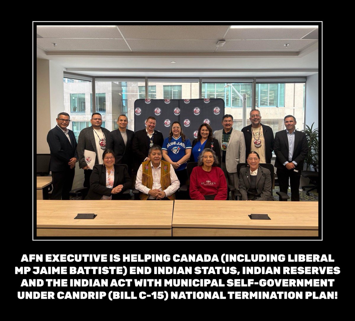 RussDiabo's tweet photo. Canada’s CANDRIP (Bill C-15) National Plan to Replace/Terminate Collective Inherent & Pre-1975 Treaty Rights, has been a top down approach under Trudeau gov’t, and now Carney gov’t, using AFN, NC Archibald pushed back on it, so AFN Executive engineered her removal!
#CashingIn https://t.co/sjqoqmKyiH