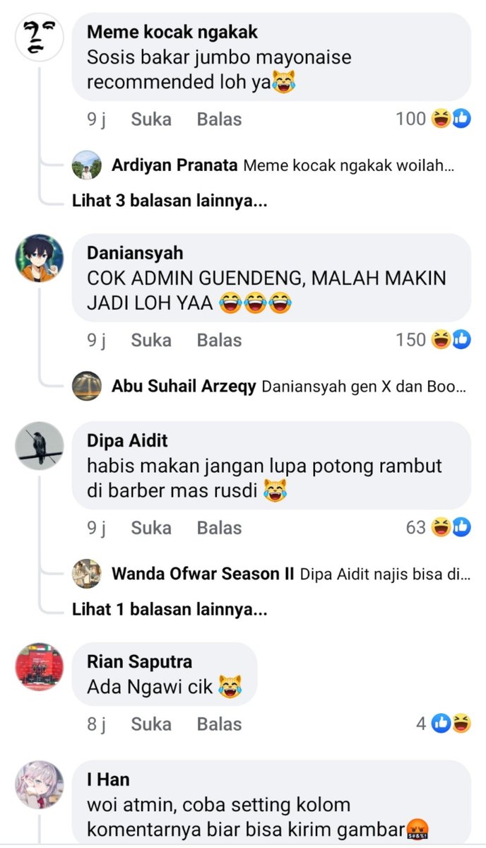 hikenseek's tweet image. Harusnya atmin @liputan6dotcom di X  ikut strategi atmin liputan n6awi di fesnuk biar postingan rame loh ya 😹👍
kocak baca komennya😂
#ngawi #jmk