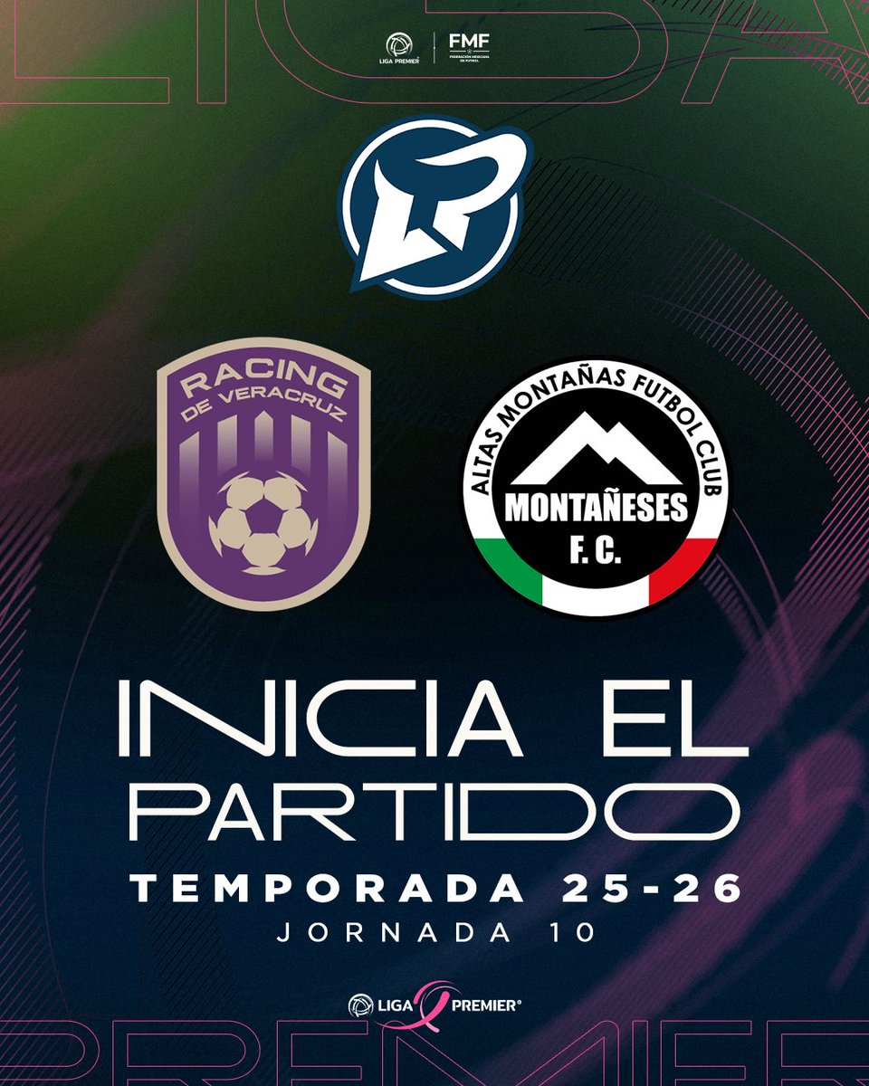 ⚽ ¡Lunes Premier en la Jornada 10!
Racing de Veracruz recibe a Montañeses FC en un duelo que promete intensidad, talento y goles.